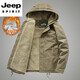 JEEP SPIRIT Chaqueta de algodón de Invierno Chaqueta de algodón de Terciopelo de Cordero Informal para Hombres más Terciopelo Engrosado Ropa de algodón con Capucha para jóvenes y de Mediana Edad Chaqueta de Ropa de Trabajo Retro Gris 1885 Pana L