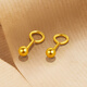ZLF Gold Earrings Women's Pure Gold 999 Round Beads Price 1.27g