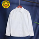 G.duck girls long-sleeved white shirt spring and autumn middle and large children's campus pure cotton white shirt children's girls primary school uniform style lace long sleeves plus velvet 160 cm suitable for 150-160cm age 10-12 years old