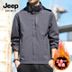 JEEP SPIRIT Jacket Men's 2025 New Autumn and Winter Outdoor Windproof and Waterproof Jacket 6266 Dark Gray Single Layer XL