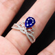 Tokidao Fat Donglai quality tanzanite sapphire silver baby crown ring female moissanite silver live mouth (main stone 7*9mm)
