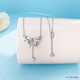 Laomiao PT950 platinum necklace with bow, fugitive princess chain, tassel clavicle chain, 2025 new style gift for girlfriend, platinum fugitive princess chain, about 6.58g