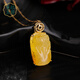 Manla Jade Pei Domineering Pixiu Natural Beeswax Pendant Pixiu Pendant Baltic Amber Silver Inlaid Jade Pendant Silver Inlaid Beeswax Free 925 Silver Chain