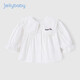 JELLYBABY forest lapel children's shirt girls long-sleeved top doll shirt versatile white shirt spring and autumn bottoming shirt