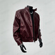 MANVEION Red Rabbit Retro Motorcycle Leather Jacket Bomber Thick Warm Autumn and Winter Shoulder Stand Collar Jacket Red Rabbit (Limited to the Year of the Horse)