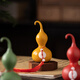 Yuxuan Creative Gifts Large Gourd Ornament Home Office Desktop Decoration Housewarming Gift Mascot Five Elements Gourd-Fire Red Small-Base