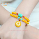 Layun Feiyin collectible beeswax bracelet for women, amber multi-circle chicken fat yellow bracelet, safety buckle, light luxury jewelry, hand jewelry, gift bracelet