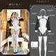 New underwear bed-free large-scale crotch jumpsuit Ming Yue nun uniform temptation pajamas nun crotch jumpsuit set (socks included) + light skin pantyhose one size fits all recommended weight 80-120 Jin Jin equals 0.5 kg