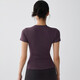 Weightlifting new quick-drying breathable yoga short-sleeved outdoor running sports T-shirt Pilates training fitness clothing Lilac powder waist shaping_tight fit XL