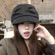 NAOISKEY Naoski Japanese Yamamoto style black pleated beret women's autumn and winter 2025 new retro duck bill newsboy hat painter hat black gray M one size 55-59c