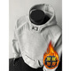 Katuchi trendy brand heavy stiff hooded sweatshirt men's autumn and winter American high street velvet thickened handsome couple tops jacket white gray velvet XL recommended 120-140Jin Jin equals 0.5 kg