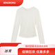 Yottoy merino wool slim long-sleeved top women's Pilates yoga clothing training fitness base clothing soft gauze white S