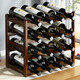 Middle shopkeeper simple wine rack storage rack solid wood wine cabinet red wine display rack home decoration bar small wine display rack brown model--four layers 33CM