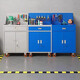 Double-section heavy-duty tool cabinet hardware parts storage factory workshop drawer tool box iron storage cabinet garage heavy-duty double-section/blue and white