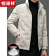 Hengyuanxiang Winter New Down Jacket Men's New Thin Warm Stand-up Collar Top Casual Versatile Short Jacket Men Gray XL 180 Recommended 135-150Jin Jin equals 0.5 kg