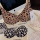 CK leopard print milk leather underwear set pull-up underwear comfortable seamless bra sports shock-proof bra milk white love leopard set L _36_80ABC