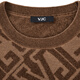 VJC/VJC 2025 autumn and winter new men's fashion jacquard long-sleeved sweater B24DC2200 coffee flower M