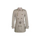 BURBERRY solid color double-breasted lapel long-sleeved mid-length windbreaker for men, light brown M