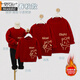 Modal parent-child clothing for a family of three or four red mother-daughter clothing New Year's greetings clothing children's Year of the Horse sweatshirt animal year family clothing round neck thin red 130 baby boy 45-55Jin Jin is equal to 0.5 kg