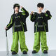 Midelei Street Dance Children's Trendy Clothing Hip-Hop Boys' Performance Clothes New Year's Day Clothes Spring Autumn and Winter Loose Girls' Games Class Clothes Performance A565 Black and Green Sweater + 976 Fluorescent Green Pants + LH Headband 110