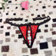 New men's lace thong sexy back hanging massage detachable beads stuffed into transvestite sexy play underwear B style black one size 80-135 Jin Jin equals 0.5 kg
