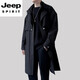 JEEP SPIRIT High-End Mid-Length Windbreaker Men's Stand Collar Cape Coat 2025 Autumn New Fashion Casual Jacket Men's 104 Black XL 126-140Jin Jin is equal to 0.5 kg