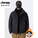 JEEP SPIRIT立领工装羽绒服男款2025新款冬季感加厚保暖外套男士休闲夹克 黑色 L