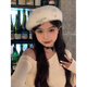 Miss Right's daughter, the heroine, original white beret, Cupid Love Autumn and Winter Plush, small face-showing painter's hat for women, daughter, heroine, planet model, M 54-58cm