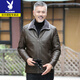 Playboy dad winter coat velvet thickened middle-aged 50-60 leather jacket 70 middle-aged and elderly men's fur all-in-one leather jacket black (button style) 4XL 195 suitable for 160-180 Jin Jin equals 0.5 kg