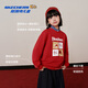 Skechers Children's Spring Series Autumn and Winter Children's Clothes Red Raglan Sleeves Fashionable and Versatile Sweater L126K020