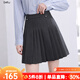 Betu women's 2025 autumn new skirt college style A-line pleated skirt versatile short skirt skirt 2508T65 dark gray M