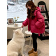 Luwang Lianxue Korean style hooded down jacket for women winter 2025 new student loose small thickened warm cotton jacket Raspberry Pink L (recommended 115Jin Jin equals 0.5kg -130Jin Jin equals 0.5kg)