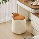 Xiaomi Master Bedroom Girls Makeup Stool Bedroom Dressing Stool Rotating Makeup Chair Italian Minimalist Round Stool Light Luxurious and High-end Fixed Style Cat Scratch Leather Beige + Orange