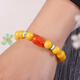 DL 1998 Beeswax Pixiu Bracelet, Amber Chicken Fat Yellow Single Circle Bracelet, Baoshan Southern Red Agate, Attractive and Fashionable Beeswax Bracelet (approx. 10mm)
