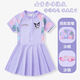 Girls Kuromi swimsuit 2025 summer new style girls one-piece swimsuit sun protection hot spring children's skirt swimsuit purple one-piece swimsuit + swimming goggles + swimming cap with free safety pants 100 100cm