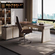 Hanjitang Yu light luxury home desk study high-end modern workbench living room long desk mid-century style walnut desk 1.4-meter lift socket desk