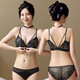 Ancient and modern front-button underwear, lace, beautiful back, women's small breast push-up, secondary breast anti-sagging, no wire bra, black suit 75A (34) b (small breast push-up 2.5cm)