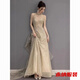 Mei Anjia champagne color evening dress women's new high-end niche art test host adult ceremony toast dress bride engagement dress champagne color 2XL