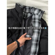 Cantu black plaid splicing down cotton jacket for men in autumn and winter American cleanfit cotton coat warm stand-up collar jacket black XL recommended 130Jin Jin equals 0.5kg to 150Jin Jin equals 0.5kg