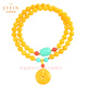 Layun Feiyin collectible beeswax bracelet for women, amber multi-circle chicken fat yellow bracelet, safety buckle, light luxury jewelry, hand jewelry, gift bracelet