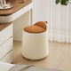 Xiaomi Master Bedroom Girls Makeup Stool Bedroom Dressing Stool Rotating Makeup Chair Italian Minimalist Round Stool Light Luxurious and High-end Fixed Style Cat Scratch Leather Beige + Orange