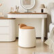 Xiaomi Master Bedroom Girls Makeup Stool Bedroom Dressing Stool Rotating Makeup Chair Italian Minimalist Round Stool Light Luxurious and High-end Fixed Style Cat Scratch Leather Beige + Orange