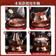 Old Beijing hot pot mandarin duck pot imitation copper household charcoal brushed mutton old-fashioned copper pot thickened stainless steel hot pot copper color 34cm