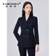 Fabersa high-end business suit for women autumn and winter professional temperament commuting small double-breasted suit jacket for women suit + small pants two-piece set (color can be noted) 3XL