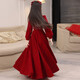 Girls high-end New Year's greetings red evening dress new Chinese style princess dress girl host New Year's jersey performance clothing red 160
