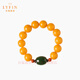 Layun Feiyin Collection Beeswax Bracelet for Men and Women Baltic Chicken Fat Yellowstone Amber Bracelet Single Circle Light Luxury Gift with Certificate Bead Sutra 12-13mm (one item, one certificate)