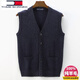 TOME BORNEK Tommy Tommy 100% wool sweater cardigan vest casual solid color V-neck knitted vest sleeveless knitted vest navy S 165