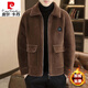 Pierre Cardin 2024 autumn and winter new high-end woolen jacket men's loose thickened warm woolen jacket men's khaki XL
