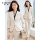 Fabesa small temperament commuter suit for women spring and autumn new formal fashion suit jacket for women black suit + trousers M