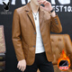 Playboy (PLAYBOY) Burgundy Leather Men's Suit Collar Jacket 2025 Autumn and Winter Velvet Motorcycle Leather Jacket Men's Autumn and Winter 8937 Burgundy Velvet XL 121-140Jin Jin is equal to 0.5 kg